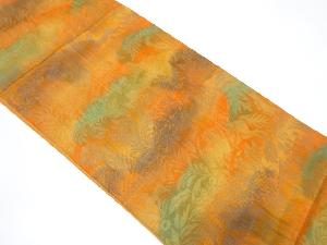 草花・乗馬人物模様織り出し袋帯